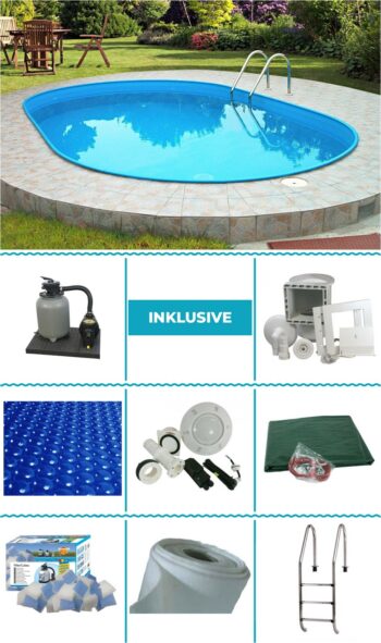 poolprofi nordhessen Stahlwandpool stahlwandbecken ovalpool super rhodos ultra all inklusive set